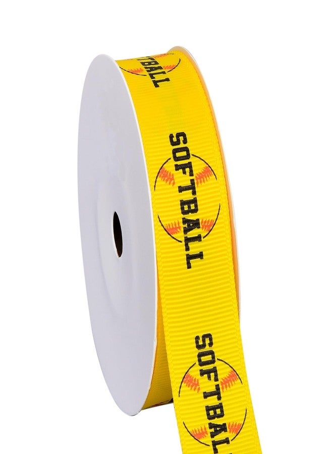 Ribest Softball Ribbon, 7/8 Inch Grosgrain Sports Balls Decorative Ribbon for Crafts Hair Bows Gift Wrapping Team Decor Party Decorations, Yellow/Black/Red, 10 Yards - Image 2